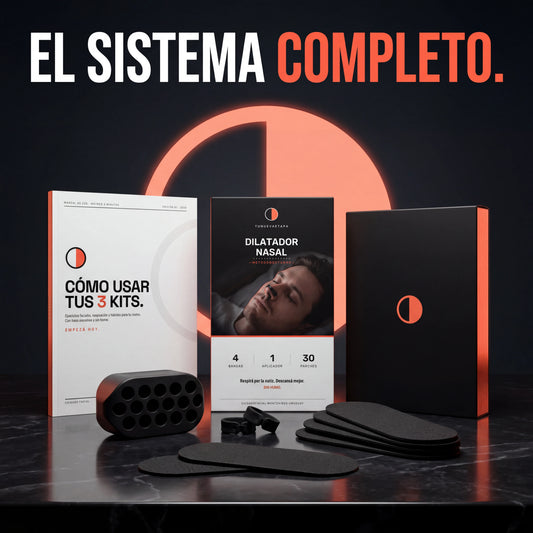 TNE® - Full Kit 30 días: Ejercitador de mandíbula + Cintas bucales + Dilatador nasal - Transforma tu rostro a su mejor versión