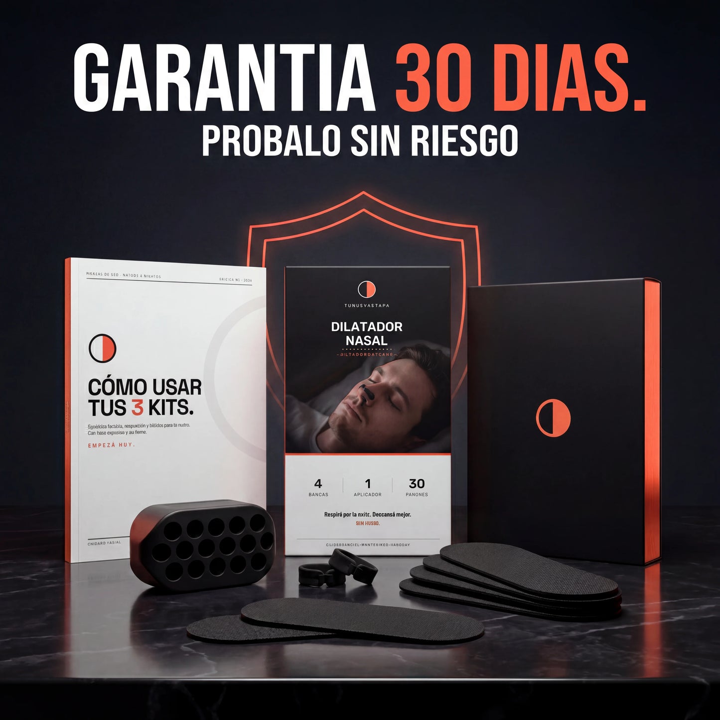 TNE® - Full Kit 30 días: Ejercitador de mandíbula + Cintas bucales + Dilatador nasal - Transforma tu rostro a su mejor versión